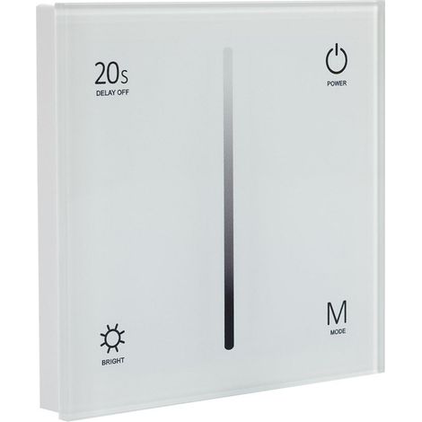 Contrôleur Variateur Mural Tactile LED TRIAC 220-240V AC RF Blanc