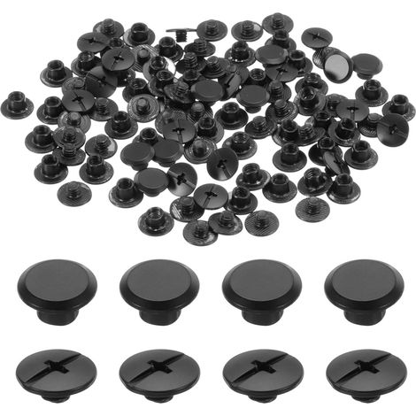 50set M5 x 4mm pour DIY Ceinture en Cuir Sac Reliure Noir (1/5)