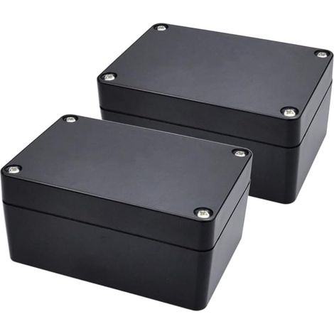 Lot de deux boîtes de jonction électriques étanches à l'eau et à la poussière (IP65) en plastique ABS. Boîtier électrique extérieur. Boîte de jonction électronique. Dimensions : 65 × 58 × 35 mm