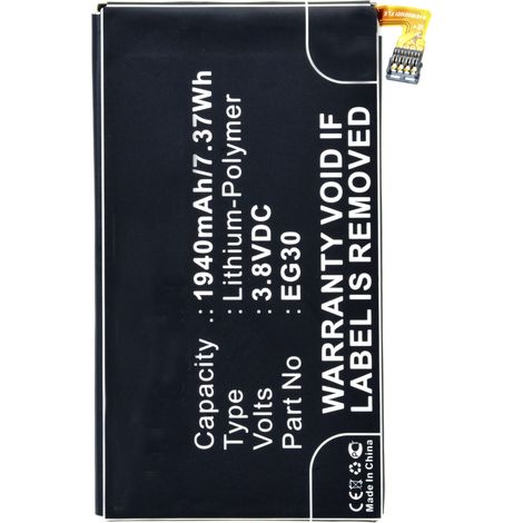 NX - Batterie téléphone, smartphone, GSM pour Motorola 3.8V 1940mAh - EG30SNN5916A (1/3)
