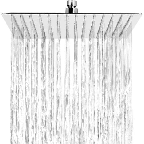 YMYNY Antikalk-Duschkopf, wassersparender Regenduschkopf mit Edelstahldüse, 12 Zoll/30 cm, poliertes Chrom-Finish (Spiegel), quadratisch (1/4)