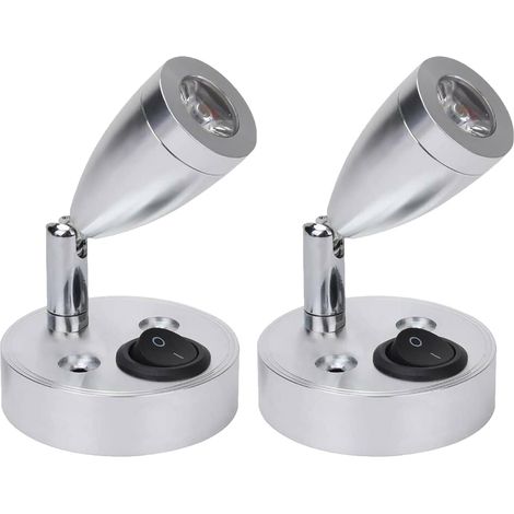 Déstockage 12V LED Spot Lampe de Lecture Interrupteur Réglable Lumière Chaude pour Camping Car Van Bateau Led Lumière Intérieure (2 PCS)