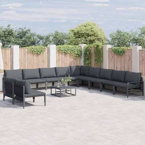 Conjunto de sofá de jardín Antracita Acero vidaXL (1/5)