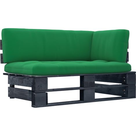 The Living Store Garten-Ecksofa aus Paletten Schwarz Imprägniertes Kiefernholz - Gartensofa - Holzsessel - Outdoor Möbel - Loungemöbel - Palettenmöbel (1/5)