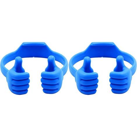 Support pour téléphone portable, bleu, 45 x 95 x 115 mm, support à deux niveaux, support de bureau pour smartphone (1/5)