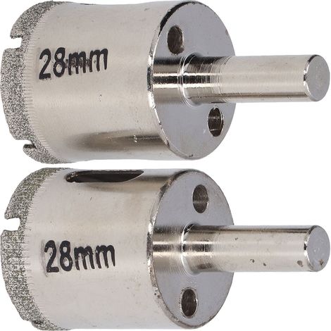 2 x 28 mm Glaslochsägen, Edelstahl-Diamantbohrung für Marmor, Granit, Keramik, Fliesen (1/5)
