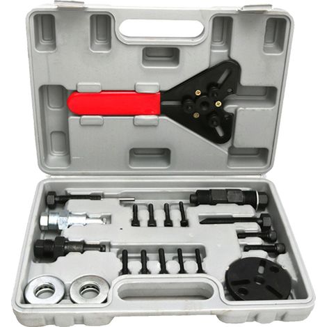 Kit d'outils double usage (clé et extracteur) pour compresseur d'air automobile (20 pièces) avec coffret plastique. (1/5)