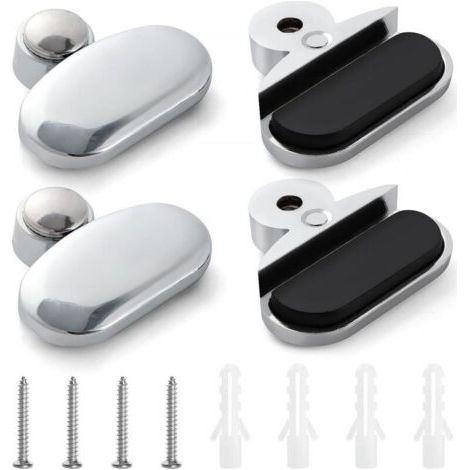 4 clips de fixation pour miroir de 3 à 5 mm, clips en verre, clips en verre en alliage de zinc, supports de fixation pour miroir, clips de fixation pour miroir, avec capuchons et vis, forme ovale