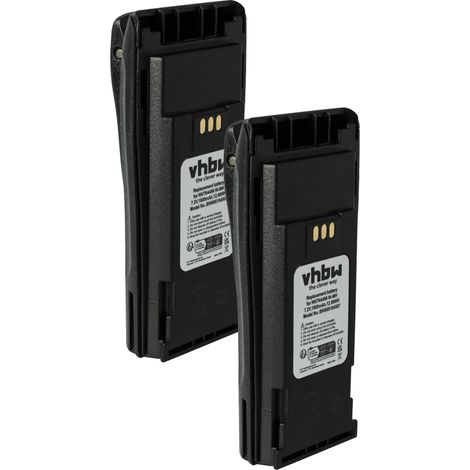 vhbw 2x Battery compatible with Motorola DP1400, DP1000, EP450, CP380, CP360, CP340, CP250, CP200XLS Radio, Walkie-Talkie (1800 mAh, 7.2 V, NiMH) (1/4)