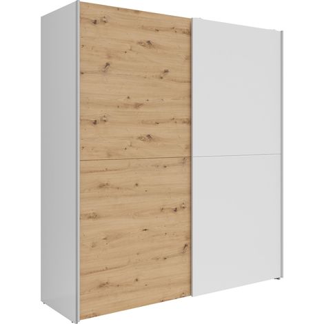 Mömax Schwebetürenschrank Time Weiß/Eiche Artisan (1/5)