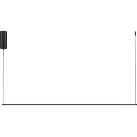 Maytoni Halo Plafonnier suspendu moderne de 120 cm, noir, 800 lm, abat-jour blanc