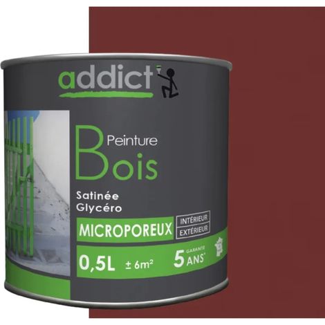 Peinture glycéro microporeuse 0.5 Litre rouge basque – Finition satinée pour bois dur et tropicaux – Protection longue durée – Addict (1/5)