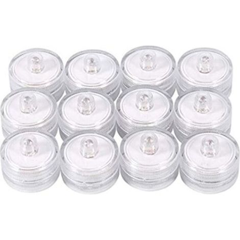Lot de 12 Pcs Bougies à LED à Piles Bougies Electroniques Submersible Imperméable pour Mariage Décoration de Fête de Noël Lumière Multicolore changeant (1/5)