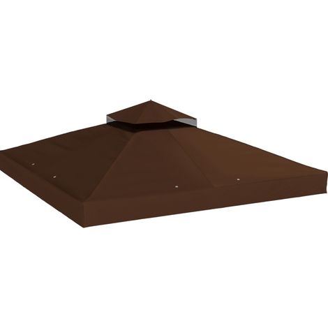 Toldo de repuesto para cenador 3 x 3 m, poliéster Oxford 600D, marrón (1/5)
