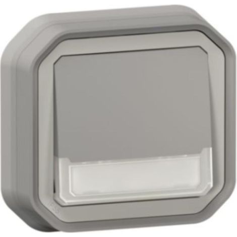 Poussoir inverseur lumineux encastré Plexo IP55 - Gris - Legrand