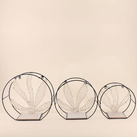 Set de 3 étagères murales forme fleur (1/5)