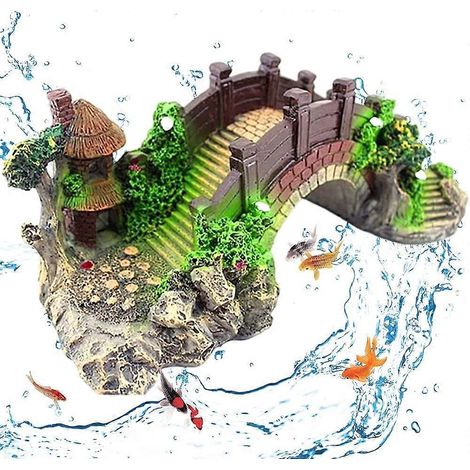 Aquariumdekoration, Aquariumbrücke aus Kunstharz, Aquariumornament, Aquariumbrücke aus Kunstharz, Landschaftsgestaltung für Fische, Garnelen, Aquarium