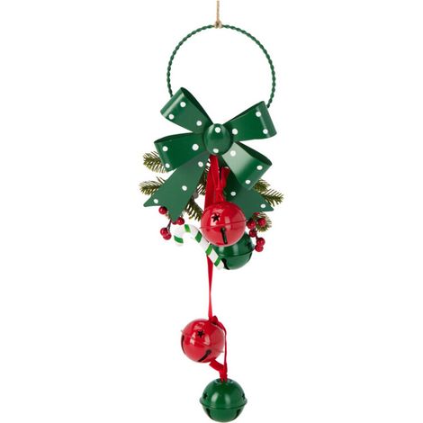 Weihnachtsdeko mit Metallglöckchen, 29 cm