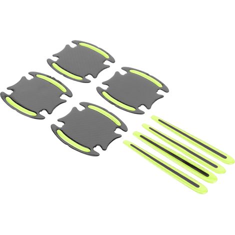 4 bandes réfléchissantes adhésives pour poignées de portes de voiture, autocollants de sécurité extérieure, vert, conduite sécurisée (1/5)