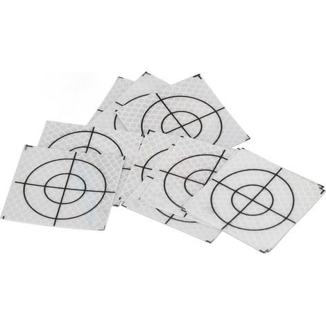 50 Stück selbstklebende Reflektor-Zielmarkierungsaufkleber für Totalstationsmessungen, 6 x 6 cm / 2,36 x 2,36 Zoll (1/5)