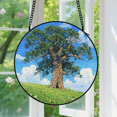 Suspension en vitrail, attrape-soleil unique coloré, décoration jardin intérieur, cadeau Fête des Mères, Anniversaire pour femme, homme, maman 12,5 cm (1/5)