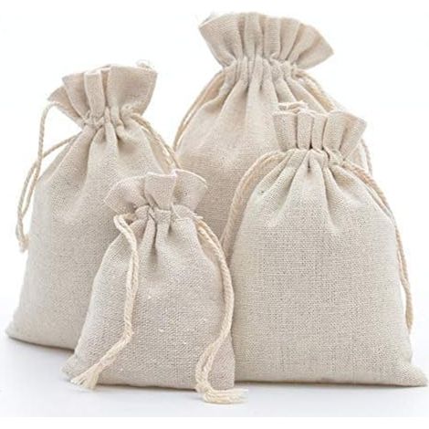 25 sacs en coton, adaptés à une utilisation comme sacs cadeaux, sacs à bijoux, sacs de mariage et autres sacs cadeaux (1/5)