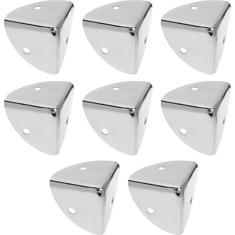 8 Pièces 39mm Coin Angle Brace Protecteurs Festonné Métal Angle Droit Coin Gardes pour Boîte en Bois Bureau Poitrine Étui Flightcase Argent (1/5)