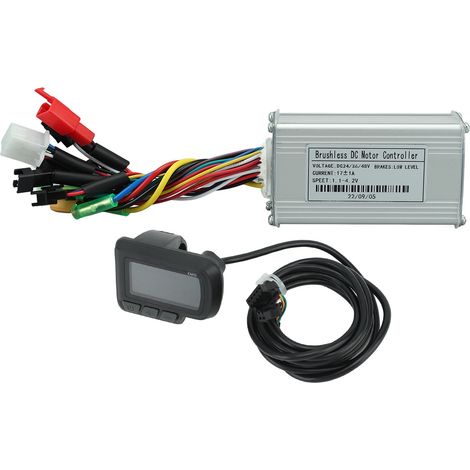 Contrôleur de moteur pour vélo électrique à onde sinusoïdale 24 V 36 V 48 V 250 W - 350 W 17 A avec kit d'affichage LCD EN06 (1/5)