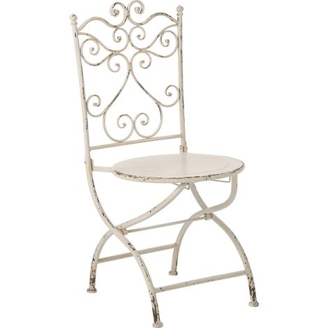 Chaise de jardin en métal blanc cassé - blanc cassé (1/5)