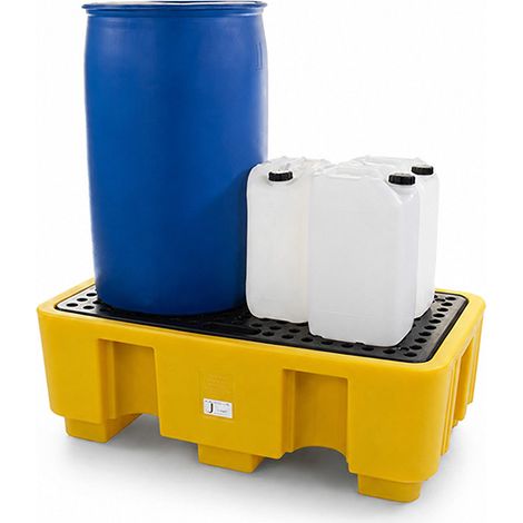 Contenitore di contenimento per 2 fusti - Giallo - 250 litri - SJ-100-002