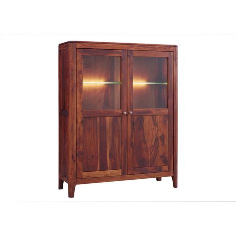 BROOKLYN 25 Credenza in legno di shessham - oliato / noce 110x40x140 (1/4)