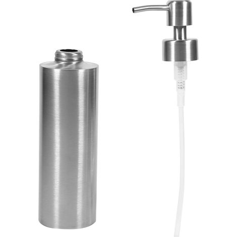 Wandmontierter Seifenspender aus Edelstahl (350 ml), Shampoo-Box für Küchen- und Badezimmerwaschbecken, Flüssigseifenbehälter, Dosierpumpe. (1/5)