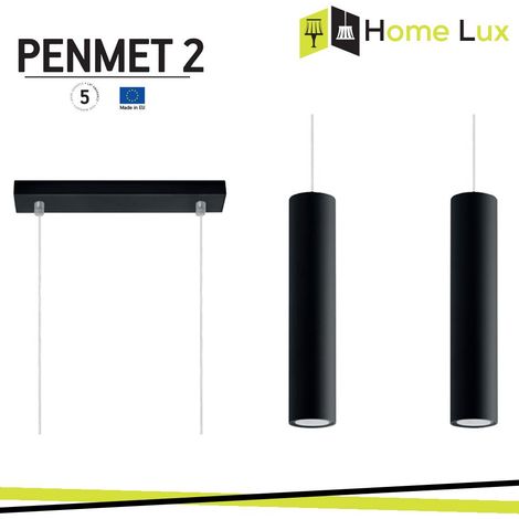 PENDENTE PENMET 2XGU10 IN METALLO NERO (1/2)