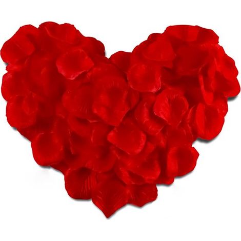 Lot de 2000 pétales de rose rouges, pétales décoratifs pour mariage, fête, décoration de table et événements (1/5)