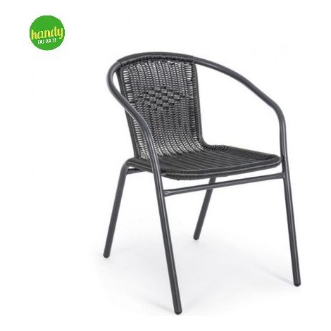 Sedia con braccioli Bizzotto Ripley antracite 73 x 53 x 58 cm (1/4)