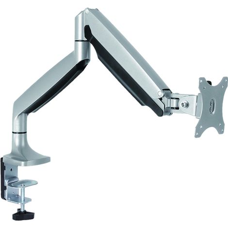 Supporto da Tavolo per Monitor e TV in Acciaio Inox Nero con Capacit� fino a 9 kg, Compatibile VESA 75x75/100x100mm, con Morsa e Cardini per Scrivania