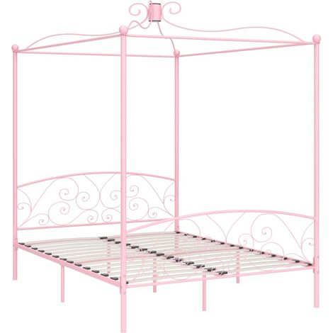 Maison Exclusive - Giroletto a Baldacchino Rosa in Metallo 180x200 cm