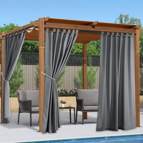 Rideaux d'Extérieur à Pattes Réglable - Rideaux Impermeable Lumière Bloquer Décoration pour Jardin (1/5)