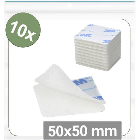 Quadrios 25CA674 Punti a strappo da incollare Lato morbido e lato rigido (L x L) 50 mm x 50 mm Bianco 10 pz.