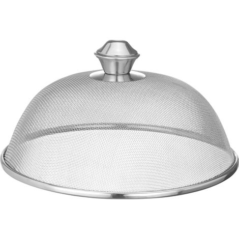 Cloche Alimentaire - 1 Unité - Inox - Maille Fine Anti-Insectes - Cuisine Pique-Nique Barbecue - Ø25,5cm H13,5cm