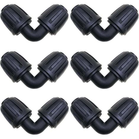 Accessoires d'irrigation,6 Pcs Connecteurs Coudés, Raccord Arrosage 16 mm, Connecteur de Tuyau D'irrigation de Jardin, pour connecteurs d'irrigation de Jardin Tuyau PE