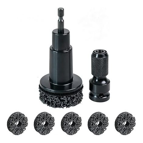 Wheel Cleaning and Repair Kit with 5 Spacers, Quick Remover for Studs and Rotors, Compatible with Electric Drill for Cars and Vehicles (1/5)