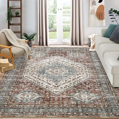 Tapis de Salon à Poils Courts et Doux Tapis,200 x 290 cm,lavable et antidérapant,Le Brun (1/5)