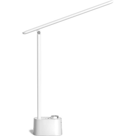 Lampe de bureau avec port de chargement USB – Lampe de chevet à intensité variable pour la maison, le bureau, petite lampe de table portable pliable pour adultes, lecture, travail