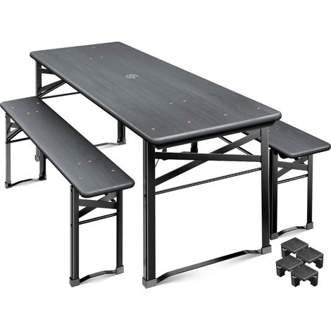 KESSER® Bierzeltgarnitur 3-teilig, klappbar - 170cm x 46cm, Anthrazit (1/5)