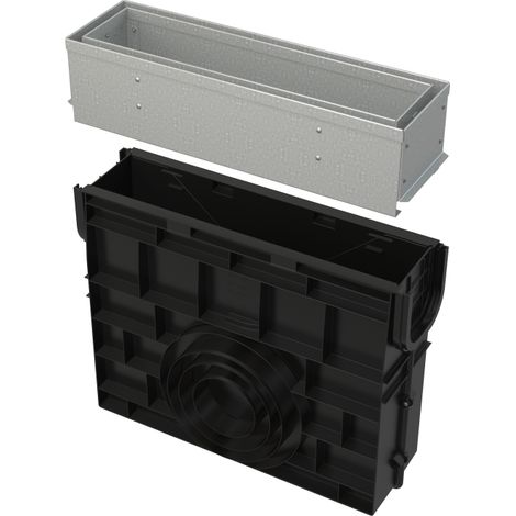 Externer Entwässerungsschacht mit Inspektionsöffnung, verzinkter Stahl, Ø110 mm, 25 t (1/3)