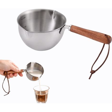 Petite Casserole à Sauce, Mini En Acier Inoxydable Casserole Chauffe-Lait, Lait Sauce Antiadhésive Pan, Pour Le Lait, Les Sauces, Le Café(300Ml) (1/5)