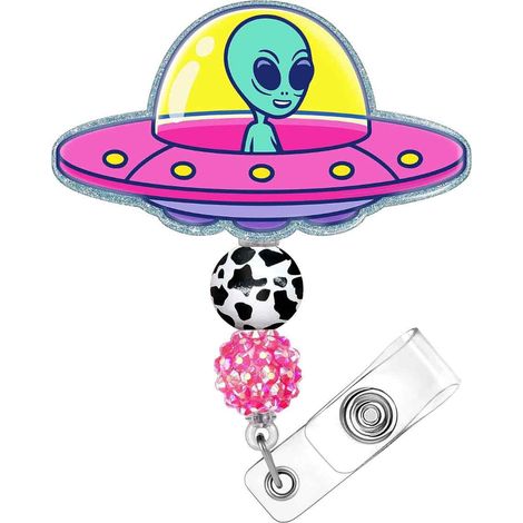 1 x porte-badge rétractable, boucle acrylique facile à tirer, design coloré, usage professionnel et cadeau d'accueil (1/5)