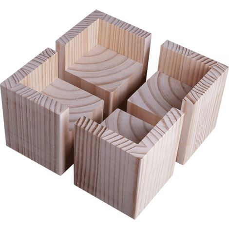 Juego de 4 elevadores de cama de madera para muebles pesados (1/4)