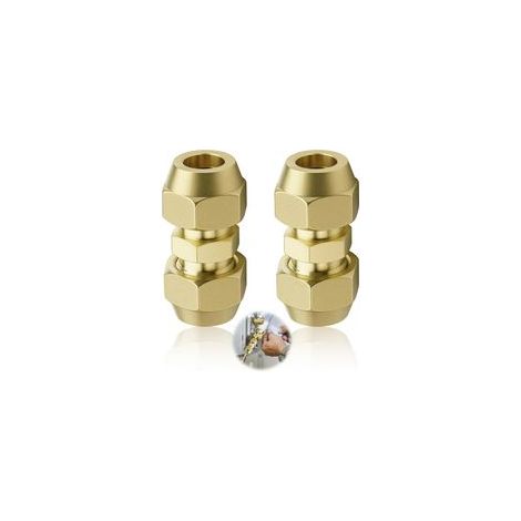 2 Raccords De Climatisation 3/8", Diamètre du tube en cuivre 9,52 mm, Double Embout pour Tuyaux En Cuivre, Rallonge De Tuyau En Cuivre Joint Double, pour Climatisation - Sans Soudur
